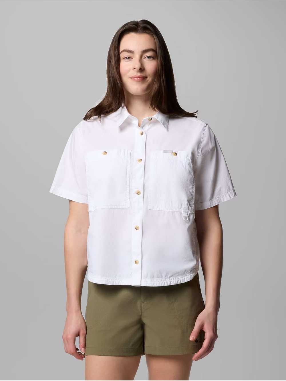 Columbia Brea Falls Women’s White Short-Sleeve Button Front Shirt